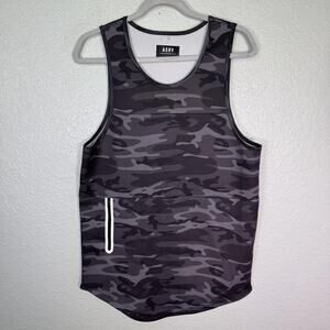 ASRV Tank Top Mens Small Gray Camo Technical Sportswear Training Bodybuilding S